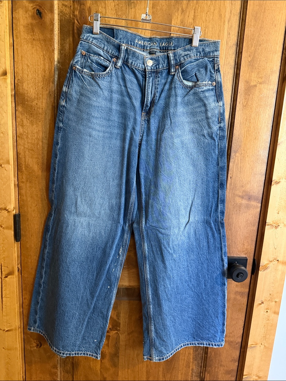 American Eagle Outfitters Wide-Leg Blue Denim Jeans